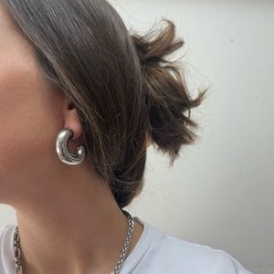 10mm Chunky Hoops - Silver